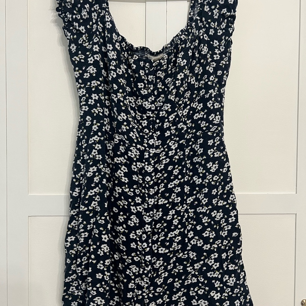 Aeropostale Navy and White Floral Mini Dress